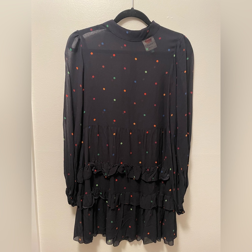 FARM Rio Black Dress with Colorful Dots